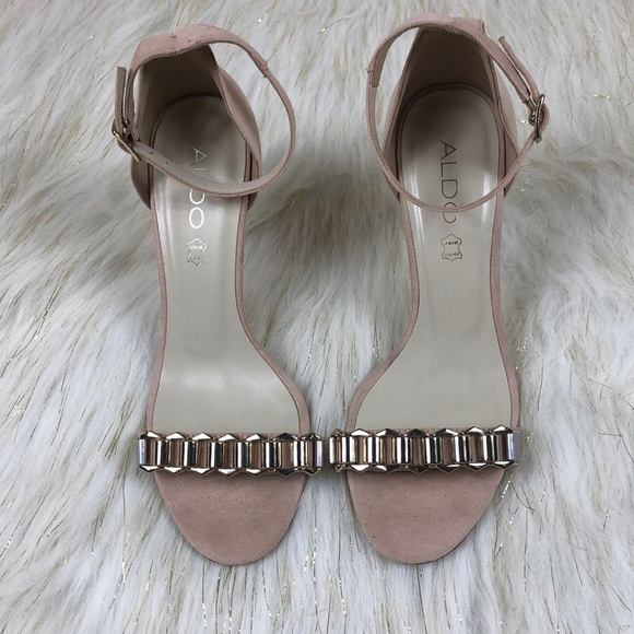 Aldo Shoes - Aldo suede powdered pink/peach heel sandles